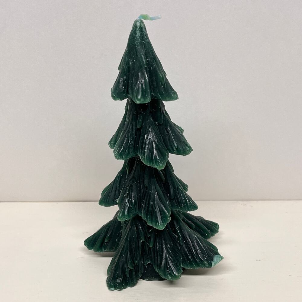 Crate and Barrel 6" Green Christmas Tree Candle